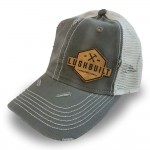 Distressed Leather Patch Trucker Cap